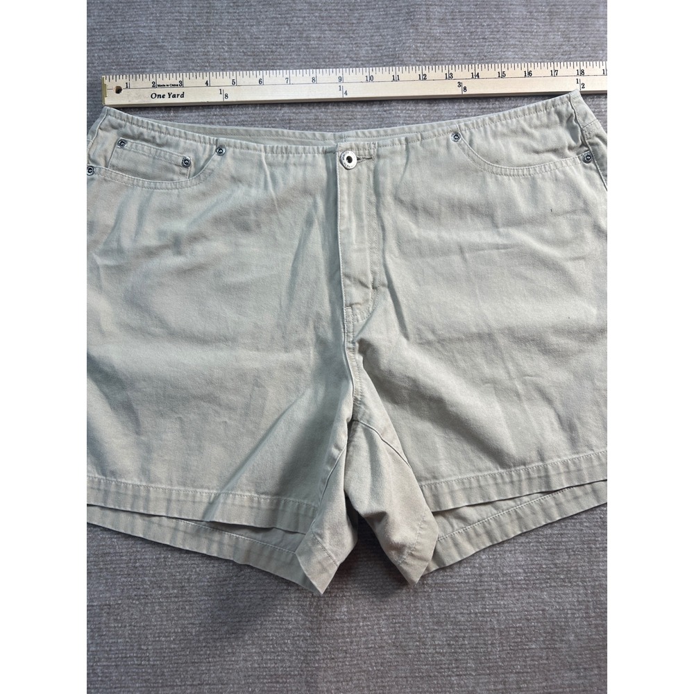 Venezia Jeans Clothing Co Womens Khaki Cotton Chino Shorts Size 16 Tan 5 Inseam - Picture 5 of 8